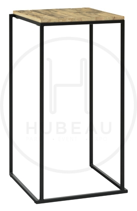 Alexander Graham Bell stromen Bovenstaande Statafel Cube zwart/eik (60x60x110cm (h)) - Hubeau Party Rental
