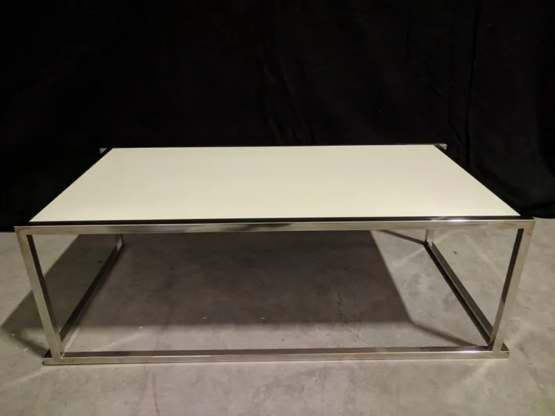 Salontafel Cube XL chrome/wit (60x120x40 cm (h))