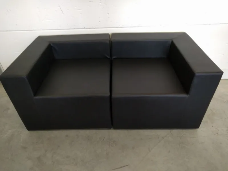 Lounge zetel 2-zit zwart (120x80x45 (zithoogte)) cm