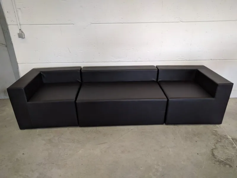 Lounge zetel 2-zit zwart (120x80x45 (zithoogte)) cm