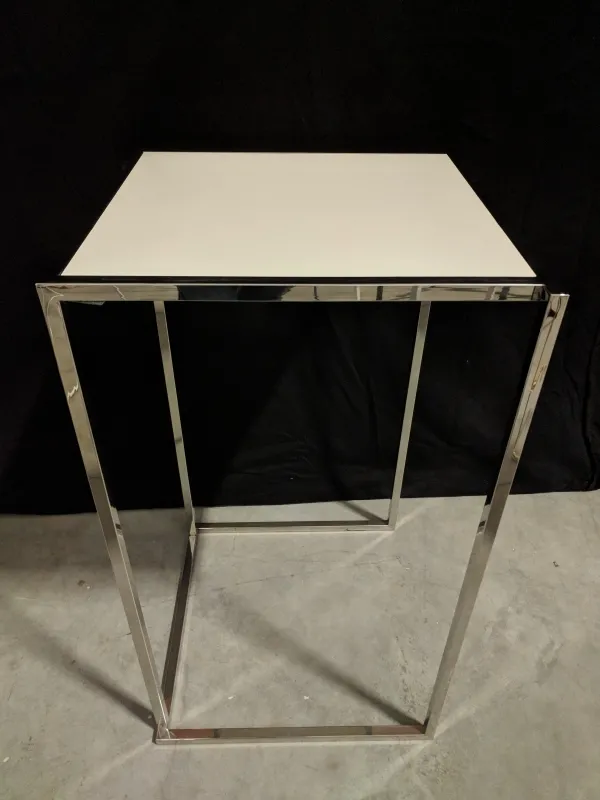 Statafel Cube chrome/wit (60x60x110cm (h))