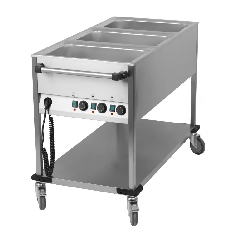 Bain marie wagen (230V) 3x 1/1GN