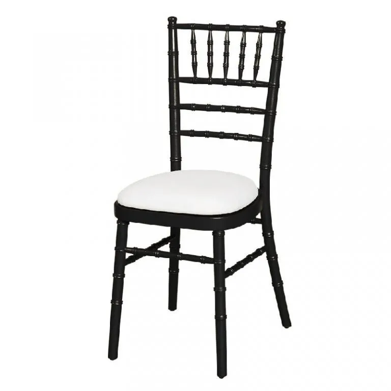 Stoel Napoleon zwart + kussen wit