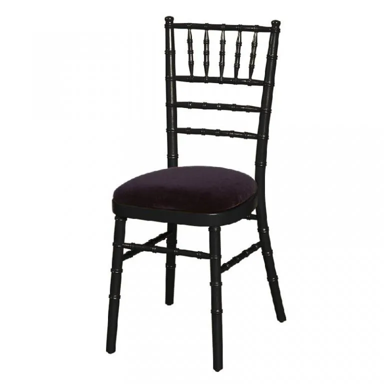 Stoel Napoleon zwart + kussen zwart