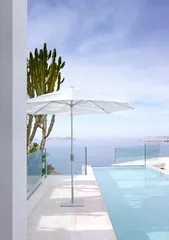 Parasol Wit incl. voet (diameter 3M)