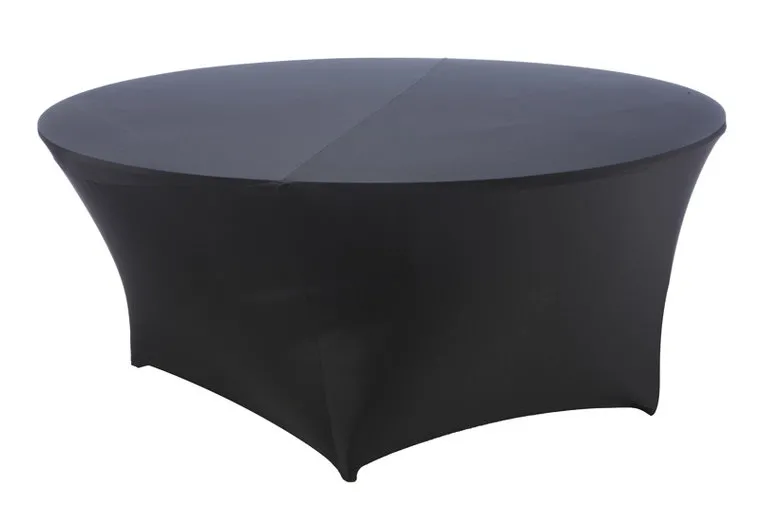 Stretch tafelrok bankettafel diam. 150cm - zwart