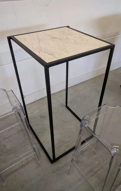 Statafel Cube zwart/marmer (60x60x110cm (h))