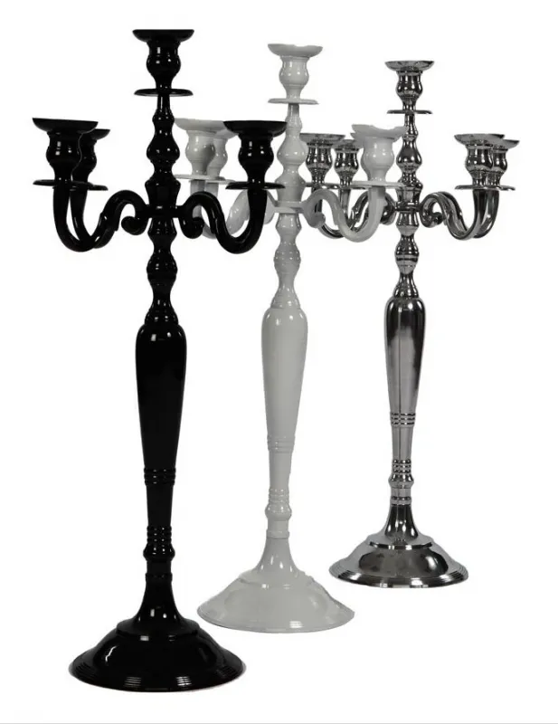 Banketkandelaar (wit/zwart/zilver)