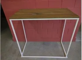 Statafel Cube XL wit/eik (60x120x110cm (h))