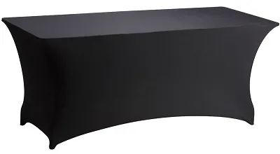 Stretch tafelrok bankettafel 180x75 - zwart
