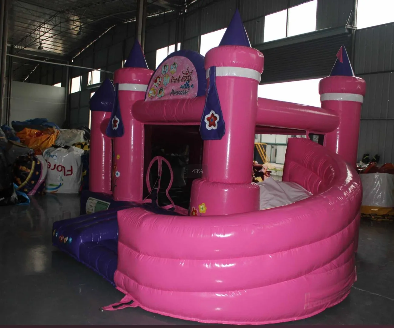 Springkasteel prinses + glijbaan (5 x 4 m)