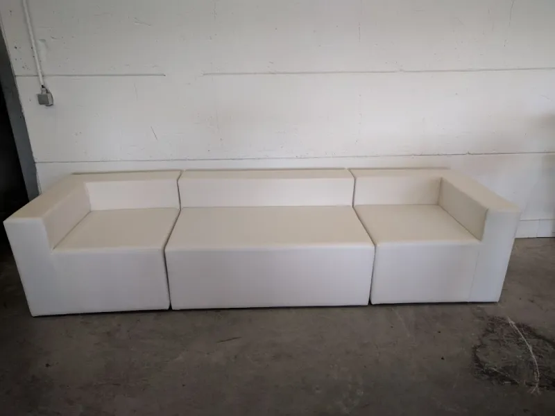 Lounge zetel 2-zit wit (120x80x45 (zithoogte)) cm