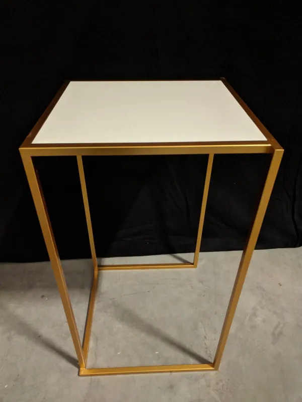 Statafel Cube  goud/wit (60x60x110cm (h))