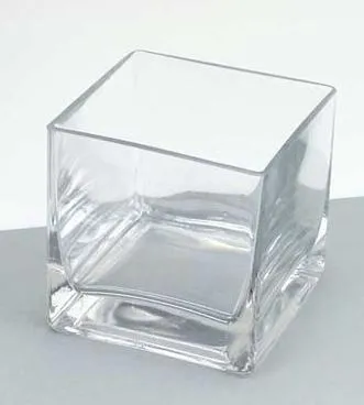 Theelichthouder glas vierkant