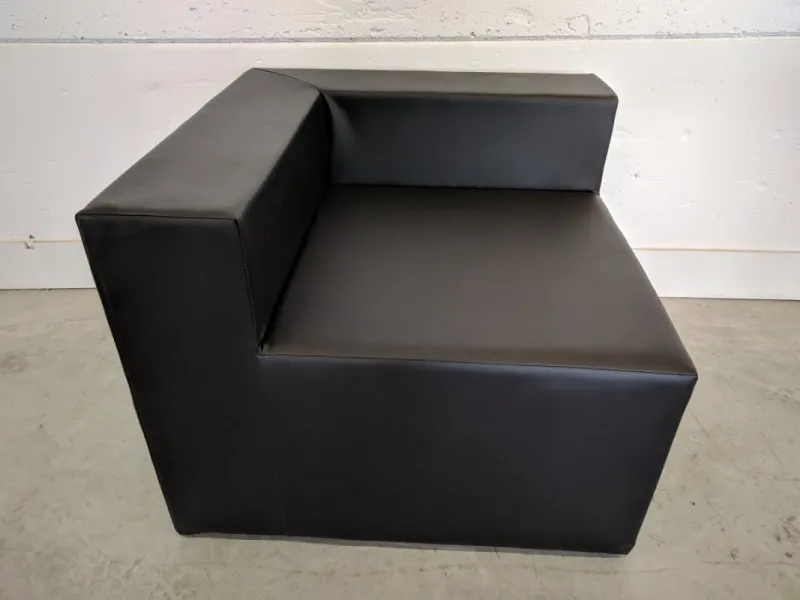 Lounge zetel hoek zwart (80x80x45 (zithoogte)) cm