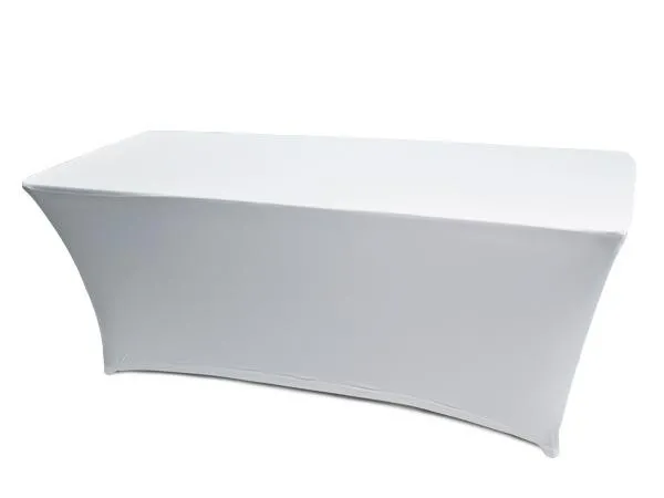 Stretch tafelrok bankettafel 180x75 - wit