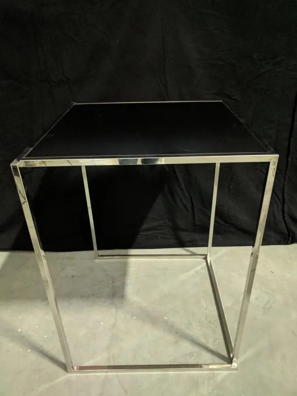 Statafel Cube XXL chrome/zwart (80x80x110cm (h))