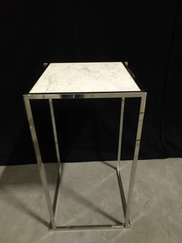 Statafel Cube chrome/marmer (60x60x110cm (h))