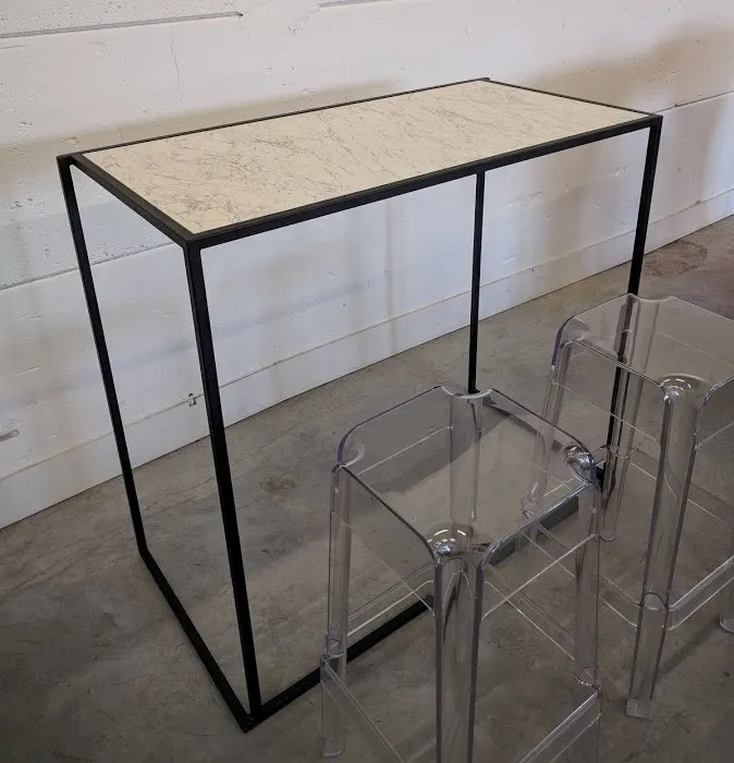 Statafel Cube XL zwart/marmer (60x120x110cm (h))